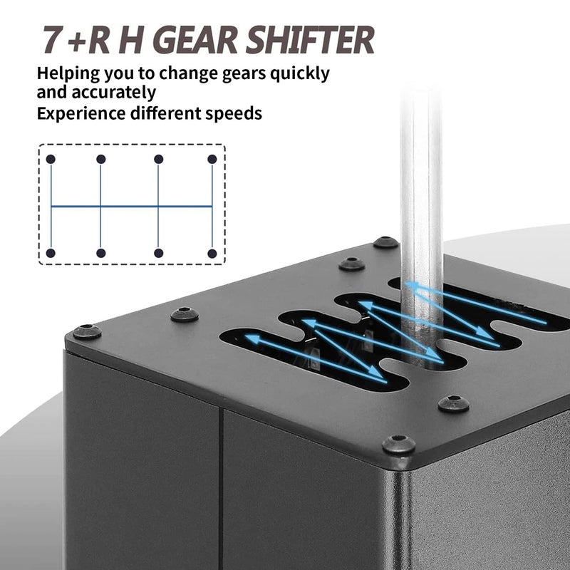 CNRAQR PC USB Simulator Shifter 7+R H Gear Shifter for LO GITECH G29/G27/G25/G920, T300RS/GT, Compatible with Gearshift PC Windows Steering Wheel for ATS ETS Dust WRC Sim Racing Game - Image 4